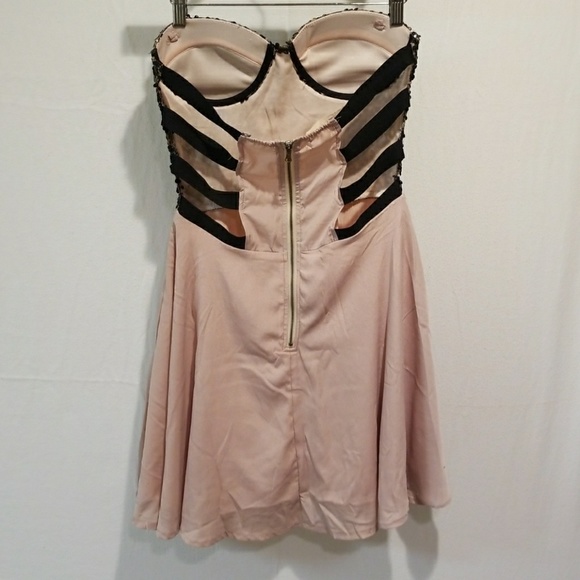 Reverse Sequin Pink/ Black Girls Night Out Dress - Picture 3 of 4